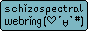 An 88 by 31 button that says Schizospectral Webring.